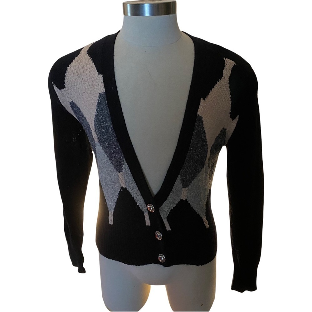 Segue Tribal Silk Angora Cardigan Sweater Women M